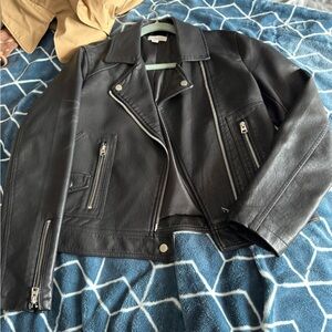 Topshop black leather jacket